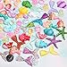 Kwartz 60 Pieces Slime Charms Cute Set with Mixed Mermaid Tail,Unicorn,Starfish and Animals Resin Flatback Slime Beads for Kids and Adults Craft Making,Ornament Scrapbook DIY Crafts