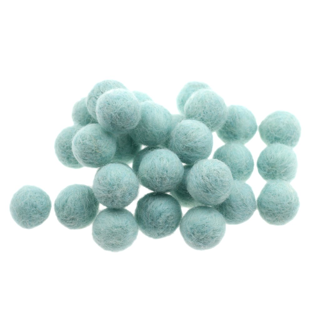 Zasy 20mm Needle Felt Wool Balls Felt Pom Pom Beads DIY Accessories Garlands 30pcs (Mint)