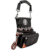 Klein Tools 5242 Tool Pouch, Tradesman Pro Tool Pouch with Electrical Tape Thong, Reinforced Bottom, 9 Pockets