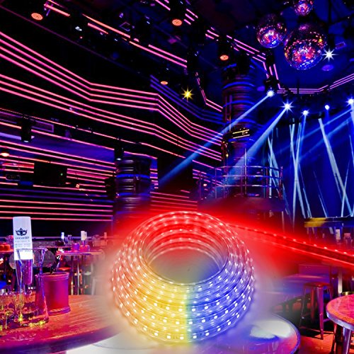 Brillihood Flexible LED RGB Neon Light strip, Multi Color Changing SMD 5050 LEDs, 110-120V AC, Dimmable Rope Light, IP65 Waterproof, Accessories Included, Christmas Holiday Decoration (50m/164ft)
