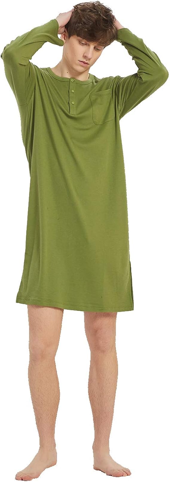 Mucwer Mens Cotton Robe Lightweight Knit Bathrobe Amazon.ca Clothing