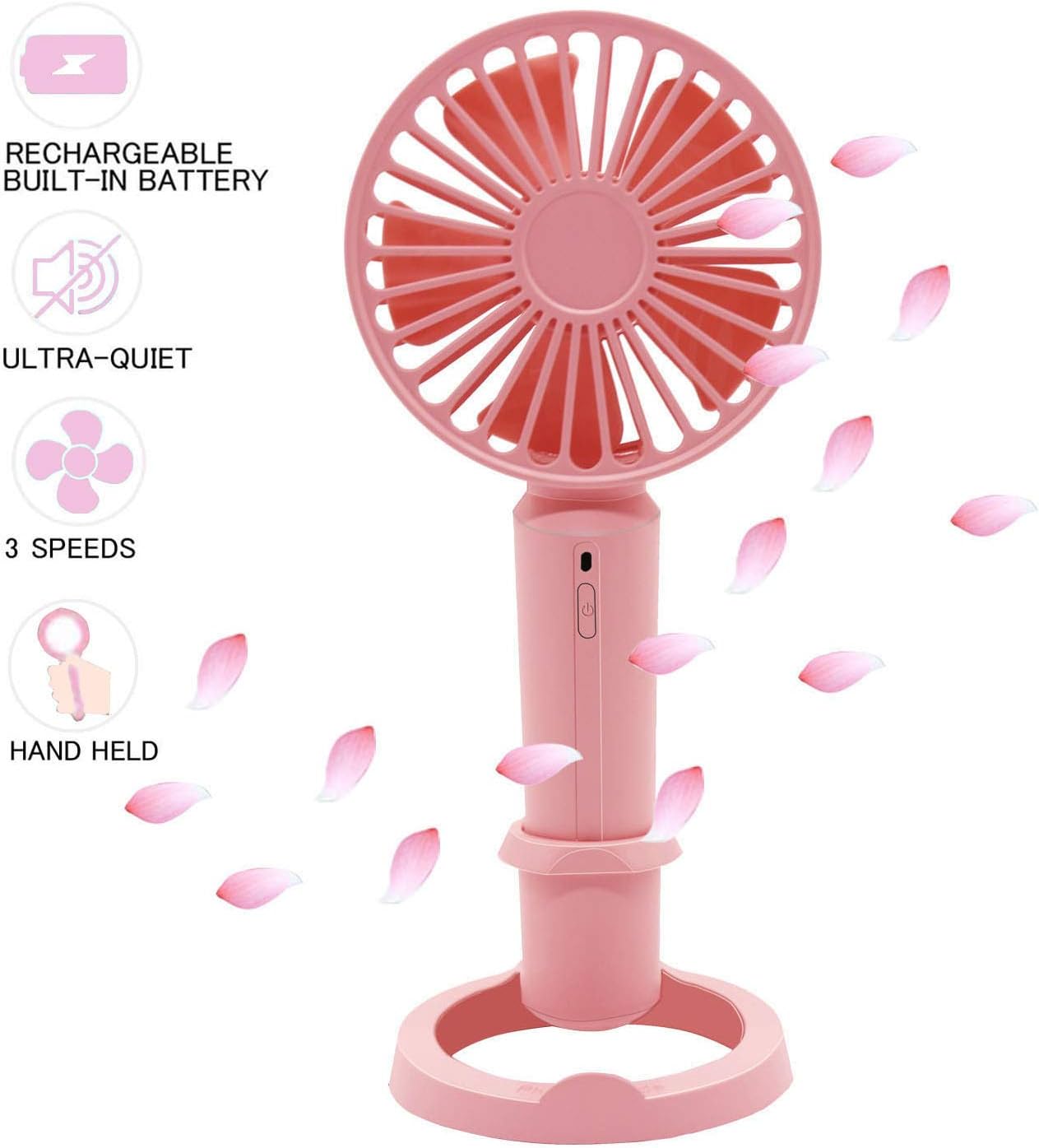 YoJetSing Mini Handheld Portable Fan, USB Personal Fan Rechargeable
