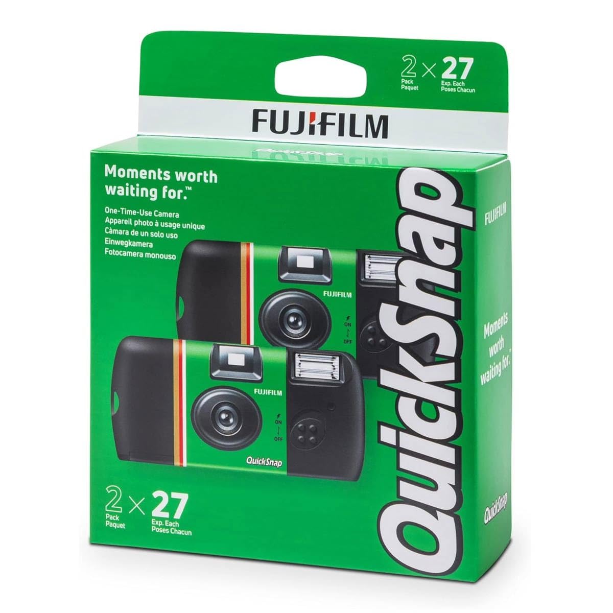 Fujifilm QuickSnap Flash 400 35mm Single-Use Disposable Camera with Flash, 27 Exposures, 2-Pack
