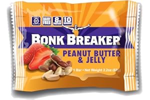 Bonk Breaker Energy Bar, Peanut Butter and Jelly, 2.2 Oz (12 Count), Gluten Free & Dairy Free