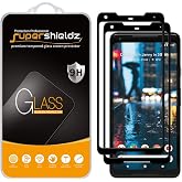 Supershieldz (2 Pack) Designed for Google (Pixel 2 XL) Tempered Glass Screen Protector, (Full Screen Coverage) 0.32mm, Anti Scratch, Bubble Free (Black)
