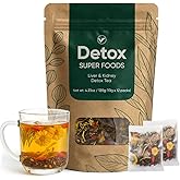 Liver & Kidney Detox Tea, Natural Herbal Blend with Dandelion Root, Goji Berry, Cassia Seed, Orange Peel & Chrysanthemum, Refreshing Daily Wellness Tea – 12 Servings