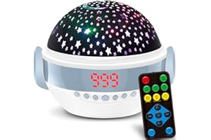 VANSHINIEER Star Projector Night Light for Kids, Star Night Light with Timer and Remote Control, Sound Music Machine, 360 Degree Rotation Baby Projector, Christmas Birthday Gift for Toddler Girls Boys(Blue)