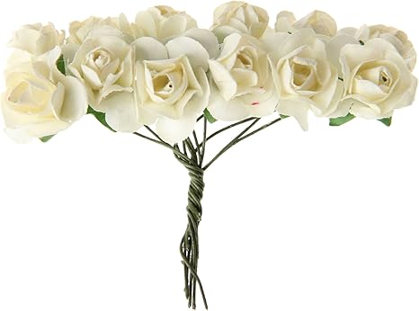 Amazon 12本入り バラの造花 ペーパーローズ ミニローズ 薔薇 アートフラワー 造花花束 人工観葉植物 手作りブーケ 装飾品 インテリア 結婚式 飾り 造花 オンライン通販