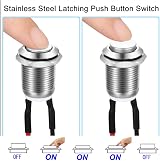 Gebildet 3 Pcs Prewired Waterproof Push Button Latching 12mm 2A 125V/250V AC view 2