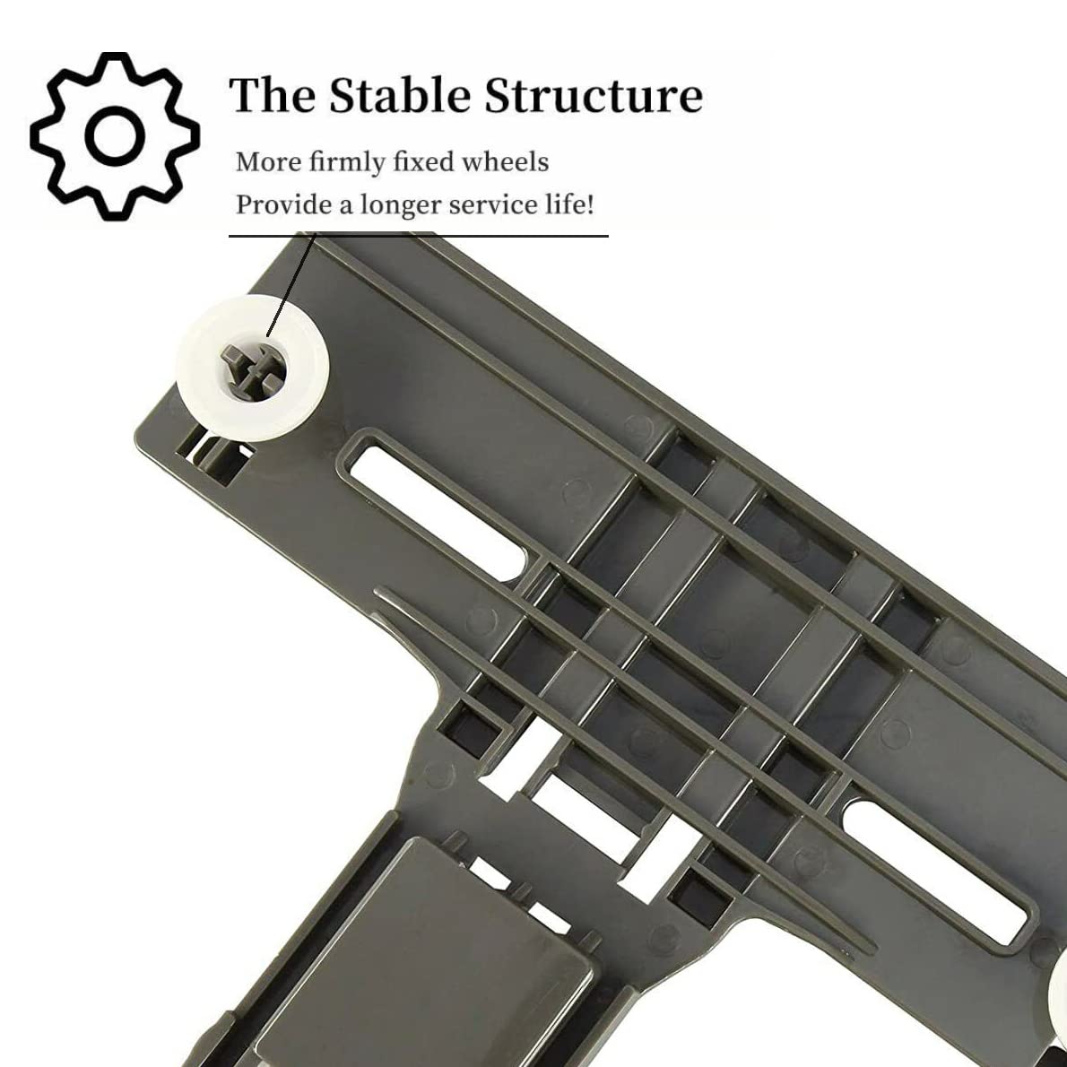 Dishwasher Top Rack Adjuster Replacement for Whirlpool WDT750SAHZ0, WDT730PAHZ0, WDTA50SAHB0, WDT730PAHZ0, WDTA50SAHZ0, WDTA50SAHB0 Dishwasher, 2 PACK.