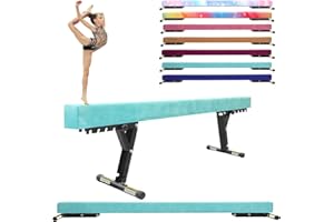 FINCOME Balance Beam Adjustable 8ft, High and Lower Floor Beam Gymnastics Equipment for Kids Children, Gymnastics Beam with Legs for Home, Professional Training, Gymnastic Club Use