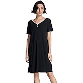GYS Women's Nightgowns Bamboo Viscose Soft Comfy Short Sleeve V Neck Sleep Dress
