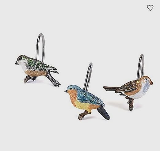 Amazon Com Happy Birds Shower Curtain Hooks 12 Pc Steel Home