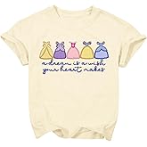 PNORATM Princess Girls Shirt Magical Shirts for Toddler Embroidered Dress Graphic T Shirt Holiday Vacation Tee Tops