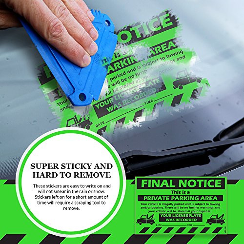 MESS Parking Violation Stickers Hard to Remove 50 Final Notice Tow