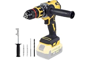 DEROLT Cordless Hammer Drill for Dewalt 20V MAX Battery, Compact Brushless Impact Driver, Cordless 1/2" Hammer Drill Driver with Variable Speed, Handlebar for Home Improvement, Woodworking, Metal(Tool Only)