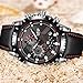 Mens Black Leather Wrist Watches Analog Quartz Chronograph Casual Auto Date Fashion Black Design