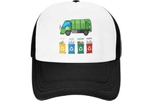 Yipaidel Girls' Garbage Truck, Garbage Day Trucks Waste Management Mesh Snapback Baseball Cap for Boys Girls