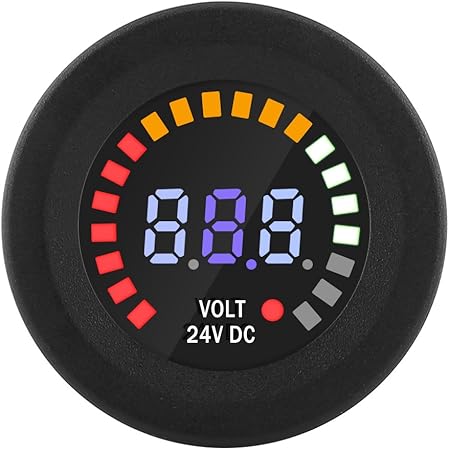 Amazon Co Jp Ledデジタル電圧計電圧表示 ボルトメータ Ledディスプレイ電圧計 Ledデジタルパネル Pa66環境保護材質 電圧表示 24v 汎用 警告機能 防水設計 車 オートバイ ボートに適用 ブラック 車 バイク