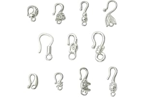 KitBeads 11Pcs Stainless Steel S Hook Clasps Hook Ring Toggle Clasps Connectors Hanger Jewelry Findings for DIY Necklace Brac