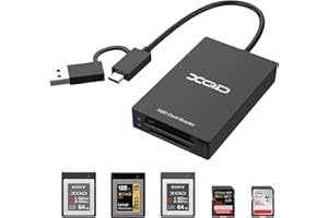 4-in-1 XQD Card Reader, XQD SD Card Reader Dual-Slot USB/Type C Memory Card Reader 5Gpbs XQD Reader for Sony G/M Series, Lexa