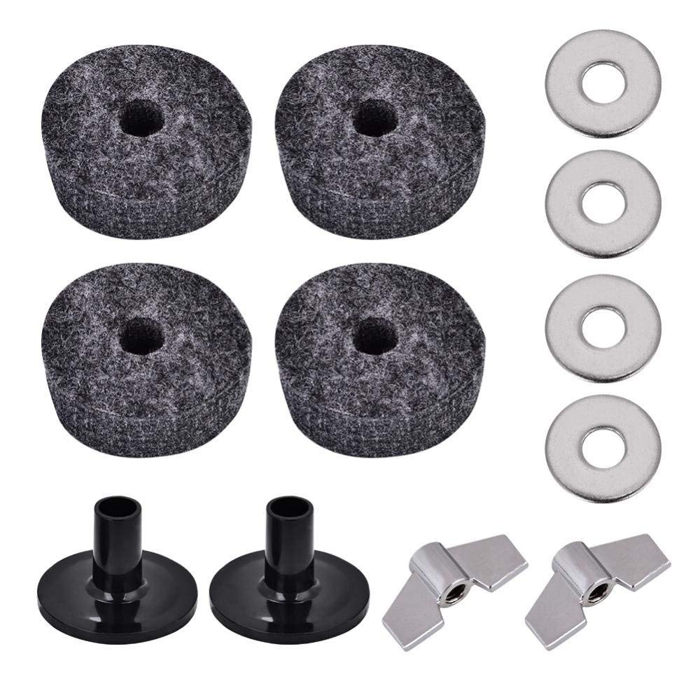 Alomejor Cymbal Replacement Accessories Cymbal Felts Hi-Hat Clutch Felt Hi Hat Cup Felt Cymbal Sleeves with Base Wing Nuts and Cymbal Washer for Drum Set