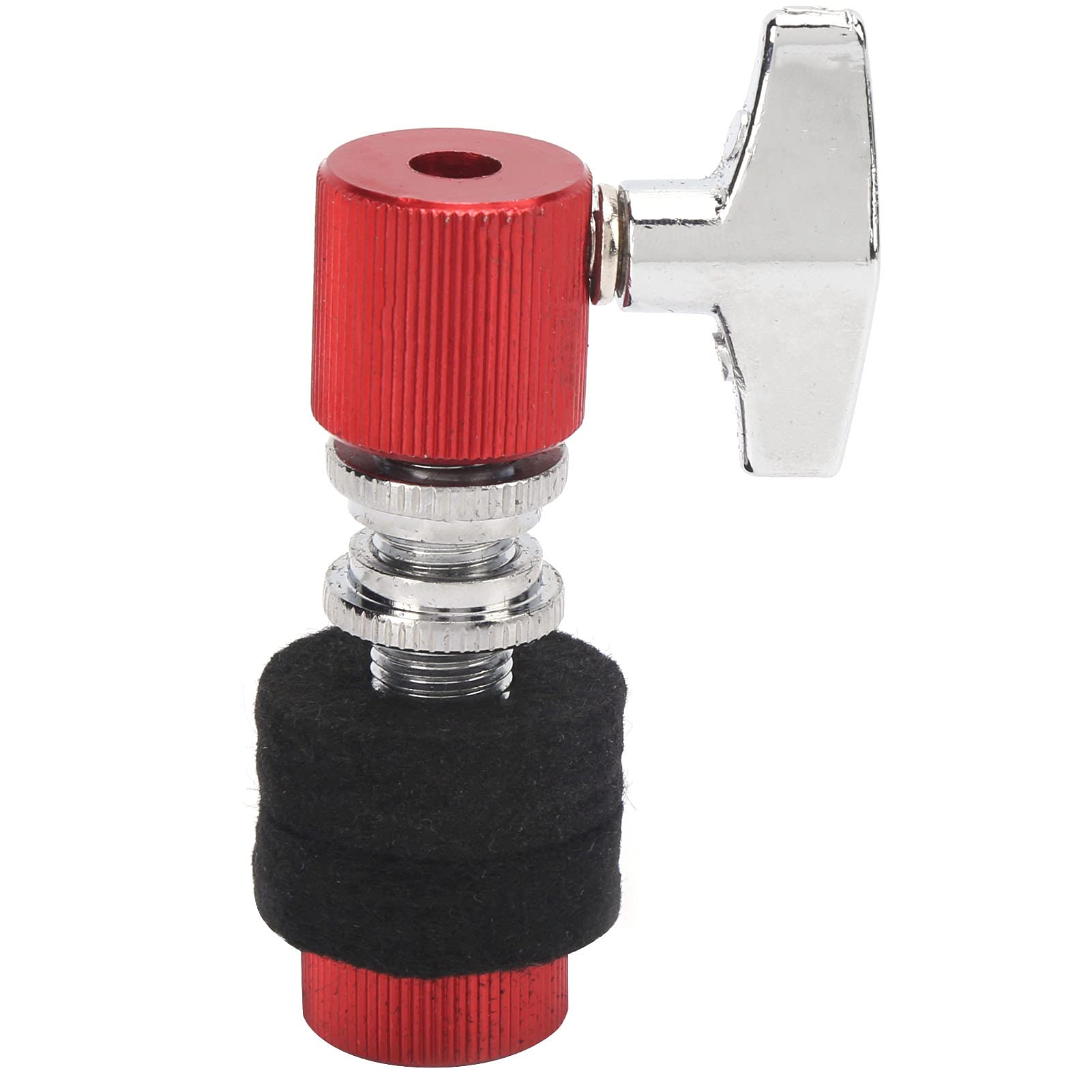 Tissting Hi-Hat Clutch 2.2 x 8cm/0.9 x 3.1in Red Aluminum Alloy Jazz Drum Accessory - Quick Release Cymbal Holder for Percussion Instruments Fits Most Kits and Stands Ideal for Drum Lovers