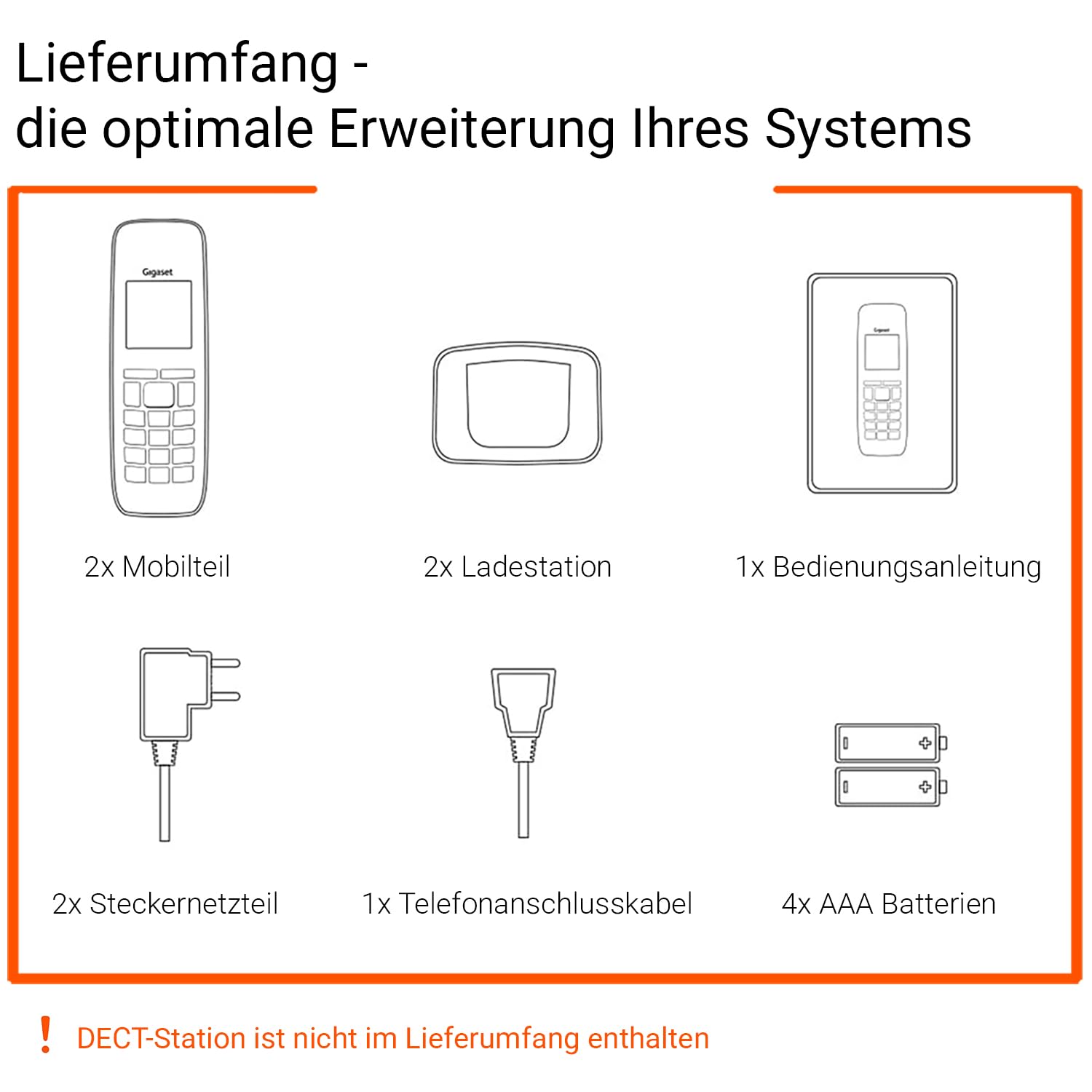Gigaset Comfort 520HX Duo - 2 DECT-Mobilteile mit Ladeschale - Fritzbox-kompatiel, Schnurloses Telefon für Router & DECT-Basis, titan-schwarz [Kompatibel in DE, IT, FR, NL, BE, CHE, AUT] [Ohne Basis] 6