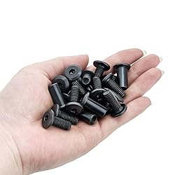 Xrfoiniu 50Pcs Black M8x20mm Furniture Bolts