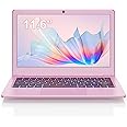 PONKLOIE Laptop 11.6" Laptops Computer Small Size, Mini Laptop 8GB RAM, N4000 Dual Core Processor,128GB ROM SSD, Slim and Lightweight Notebook for Work, School, Travel Pink Laptops (Pink)