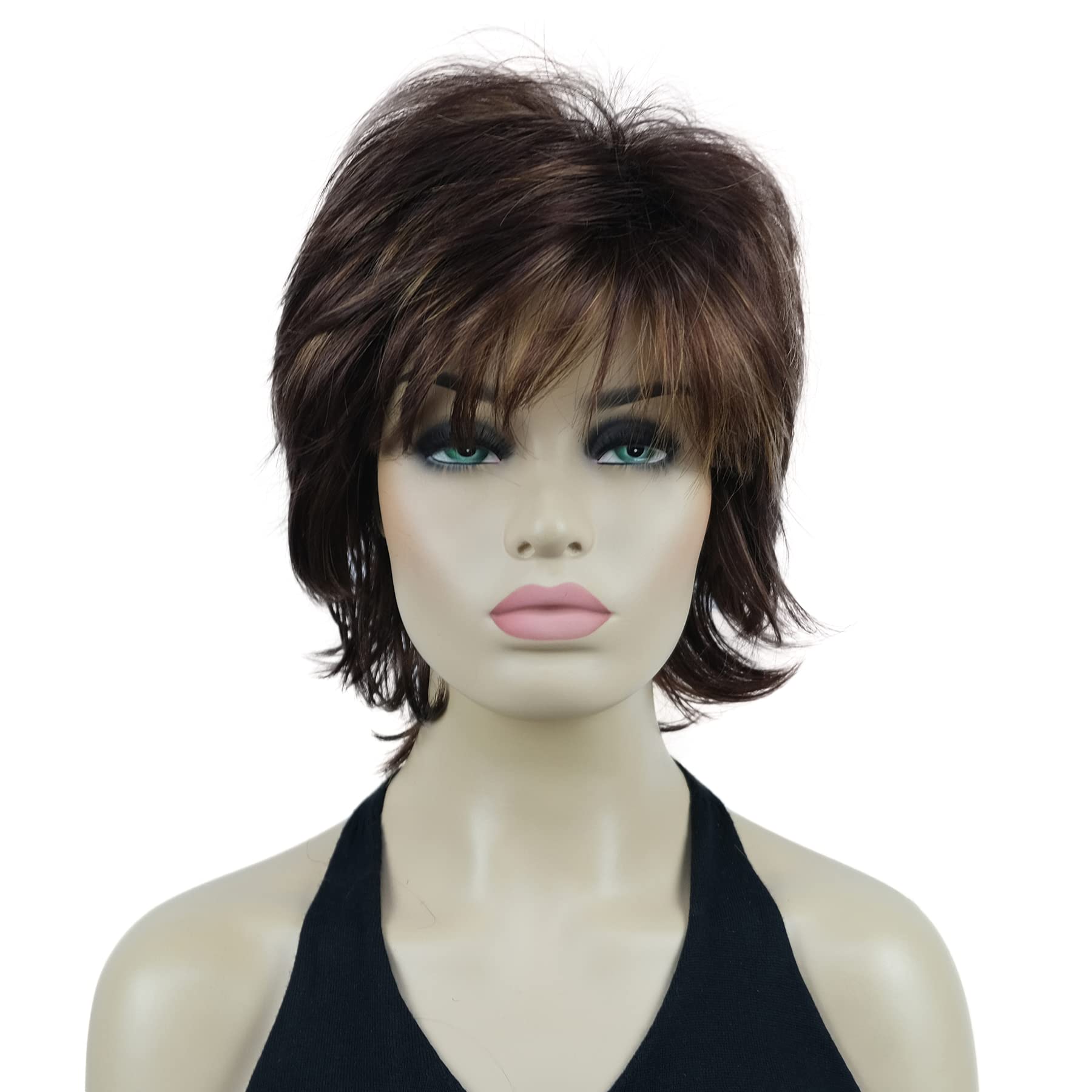 Lydell Short Layered Shaggy Wavy Full Synthetic Wigs (33H27C)
