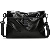 RAINS Sibu Musette Bag - Black Waterproof Unisex Crossbody Shoulder Bag for Men and Women with Coated Zip Closure for Travel or Everyday Use - 2 Year Warranty