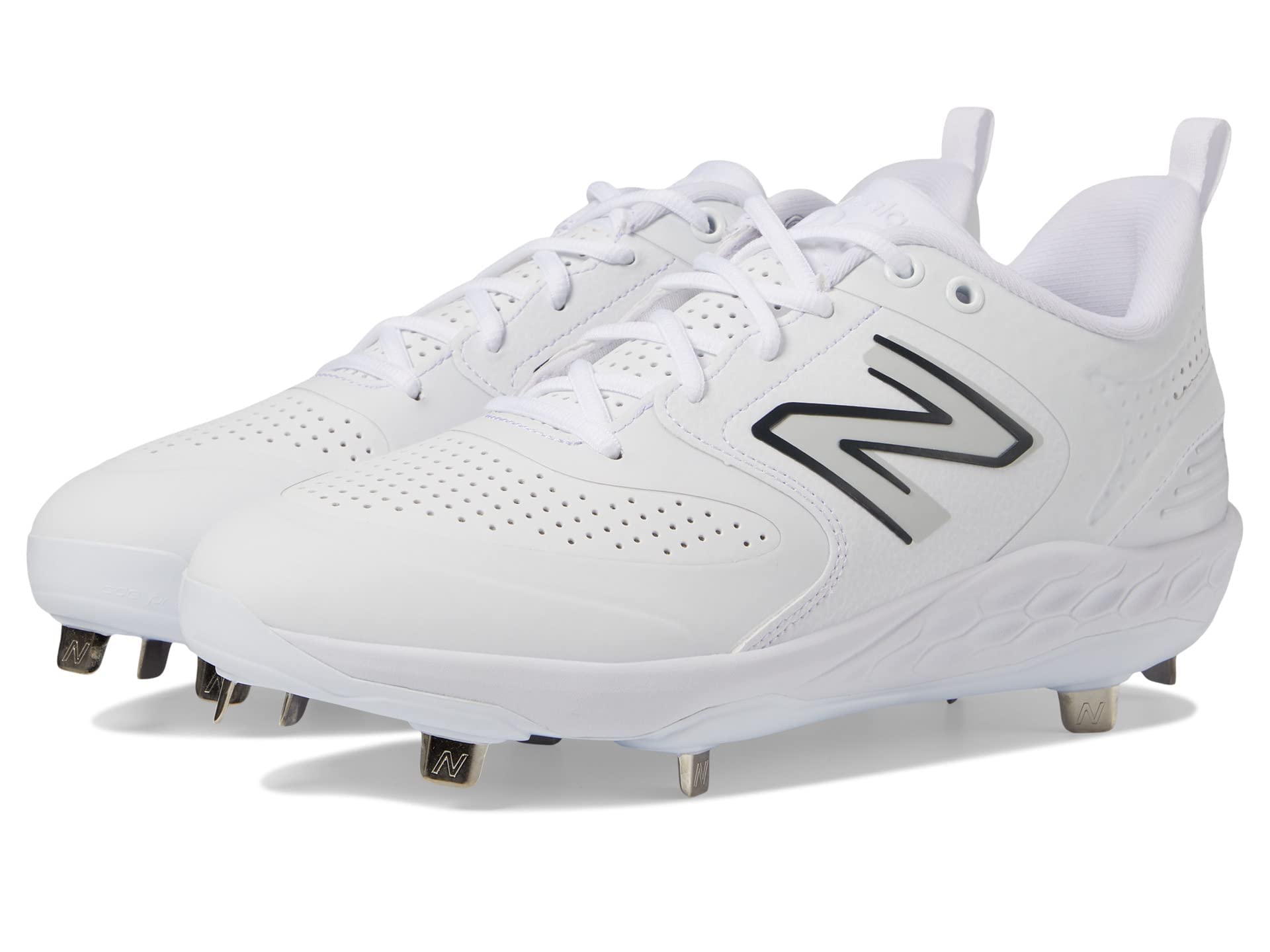 New Balance Men's Fresh Foam X 3000 V6 Metal Baseball Shoe, White/Castlerock, 16 Image New Balance Men's Fresh Foam X 3000 V6 Metal Baseball Shoe, White/Castlerock, 16 Image