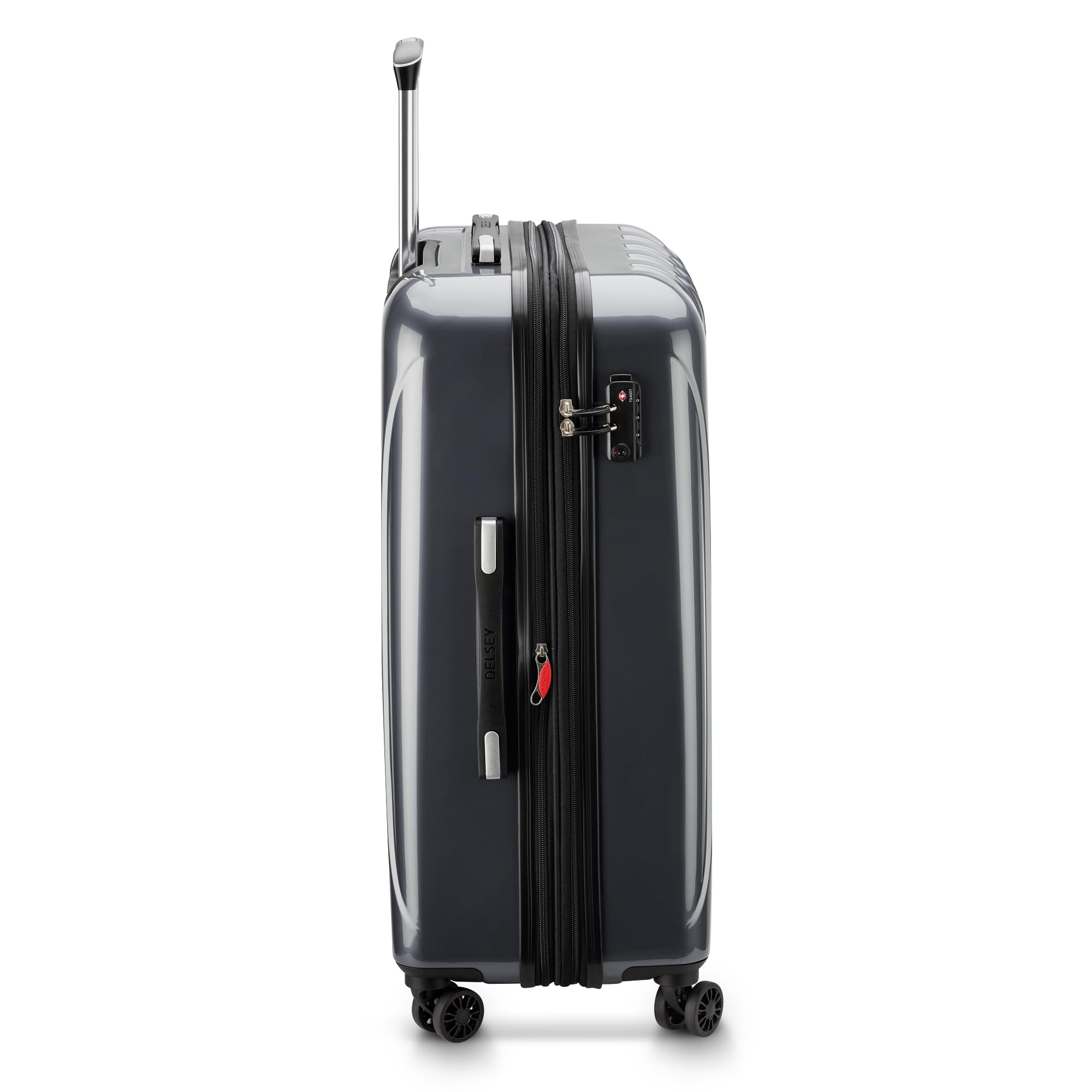 DELSEY PARIS Helium Aero Hardside Expandable Luggage with Spinner Wheels, Titanium, Checked-Medium 24 Inch