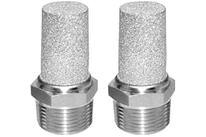 Beduan 316 Stainless Steel Air Pneumatic Mufflers 3/4 NPT Male Thread Sintered Exhaust Muffler Silencer Protruding(Pack of 2)