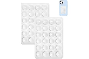 Giumel 2PCS Silicone Suction Phone Case Mount,Non Slip Suction Cup Phone Mount,Hands-Free Phone Accessories Holder for Selfies and Videos,Silicon Adhesive Phone Stand Sticky for Cell Phone White