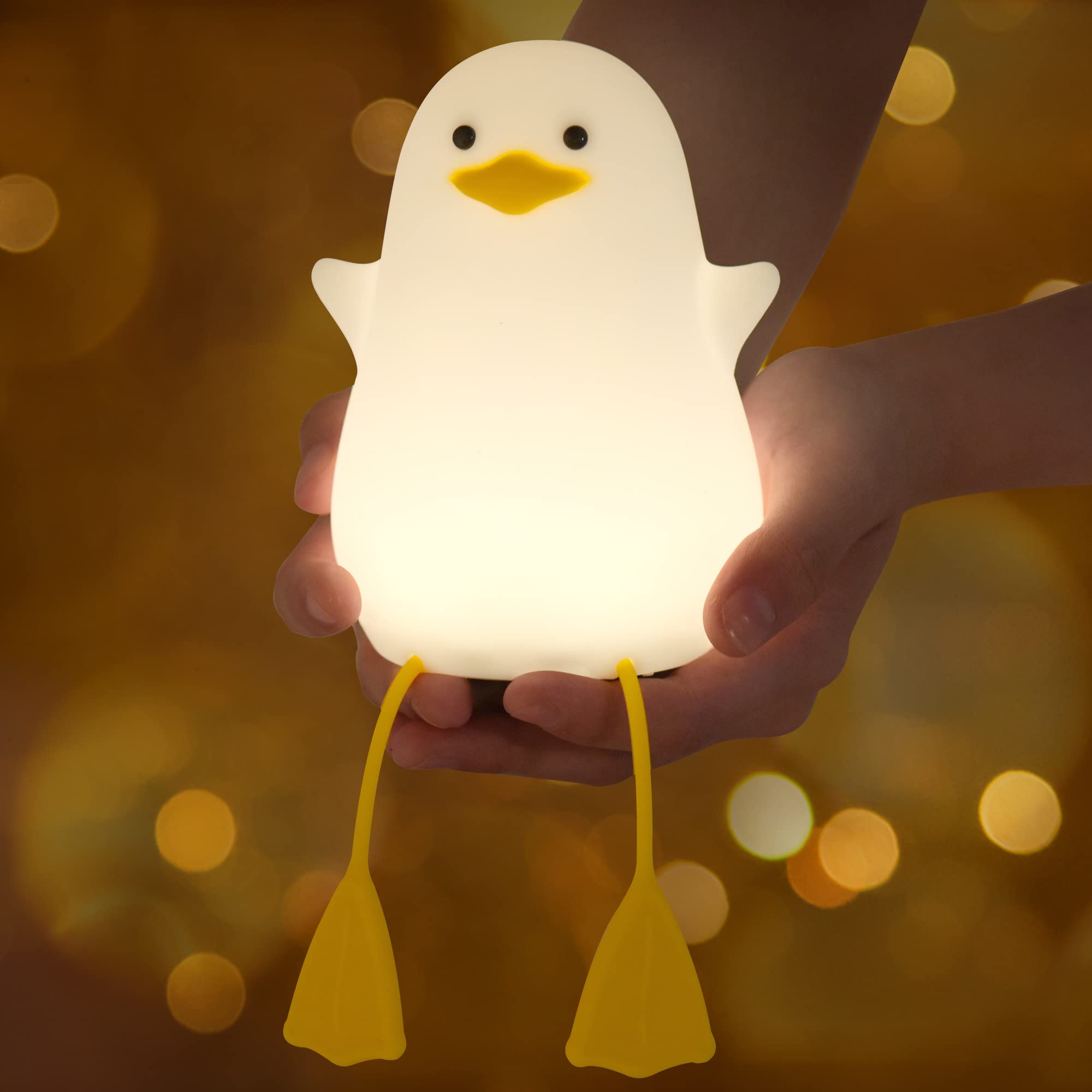Anywin Duck Light, Baby Night Light, Kids Rechargeable Soft Silicone Night Lamp with Dimmer & Timer for Night Feeds, Duck Gifts for Newborn, Kids, Toddlers, Girls, Boys