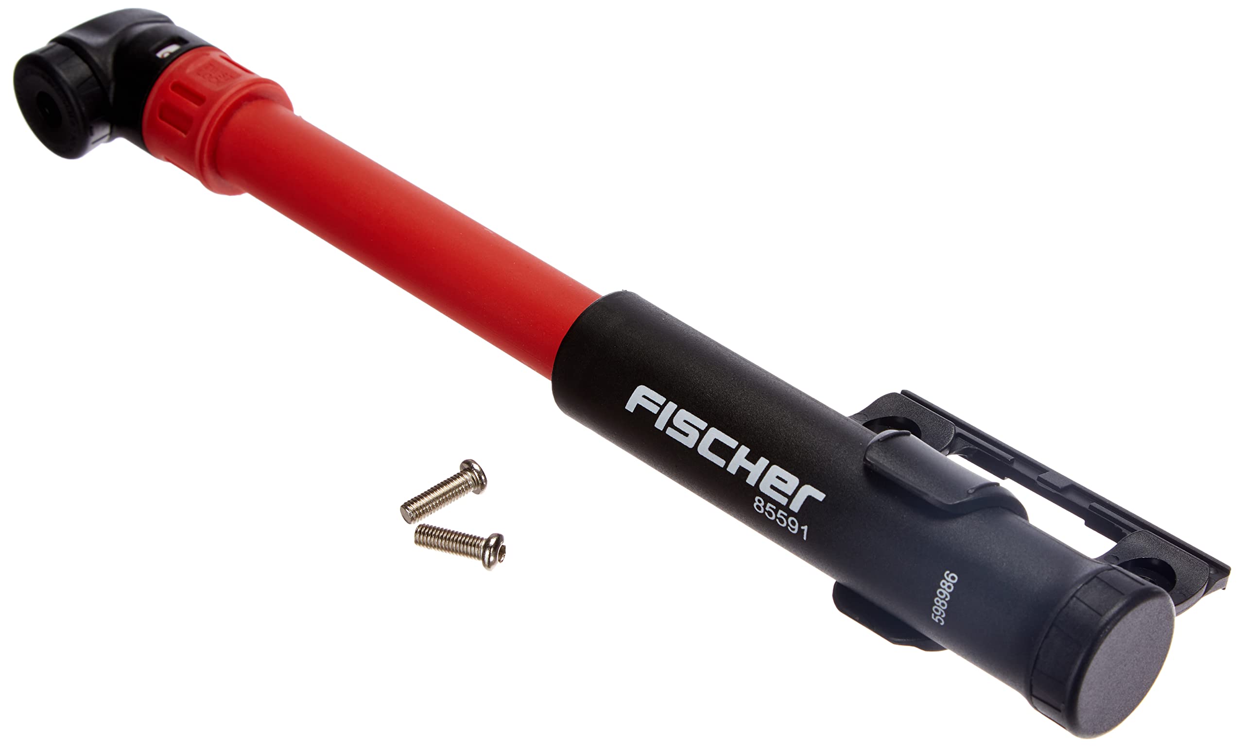 FISCHER 85591 Mini Pump with Twist Lock Function Including Frame Holder, Fits All Standard Valves, One Size
