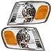 Brock Replacement Set Driver and Passenger Park Signal Corner Marker Lights with Amber & Clear Lamps Compatible with 2001-2002 Corolla 8152002070 8151002070