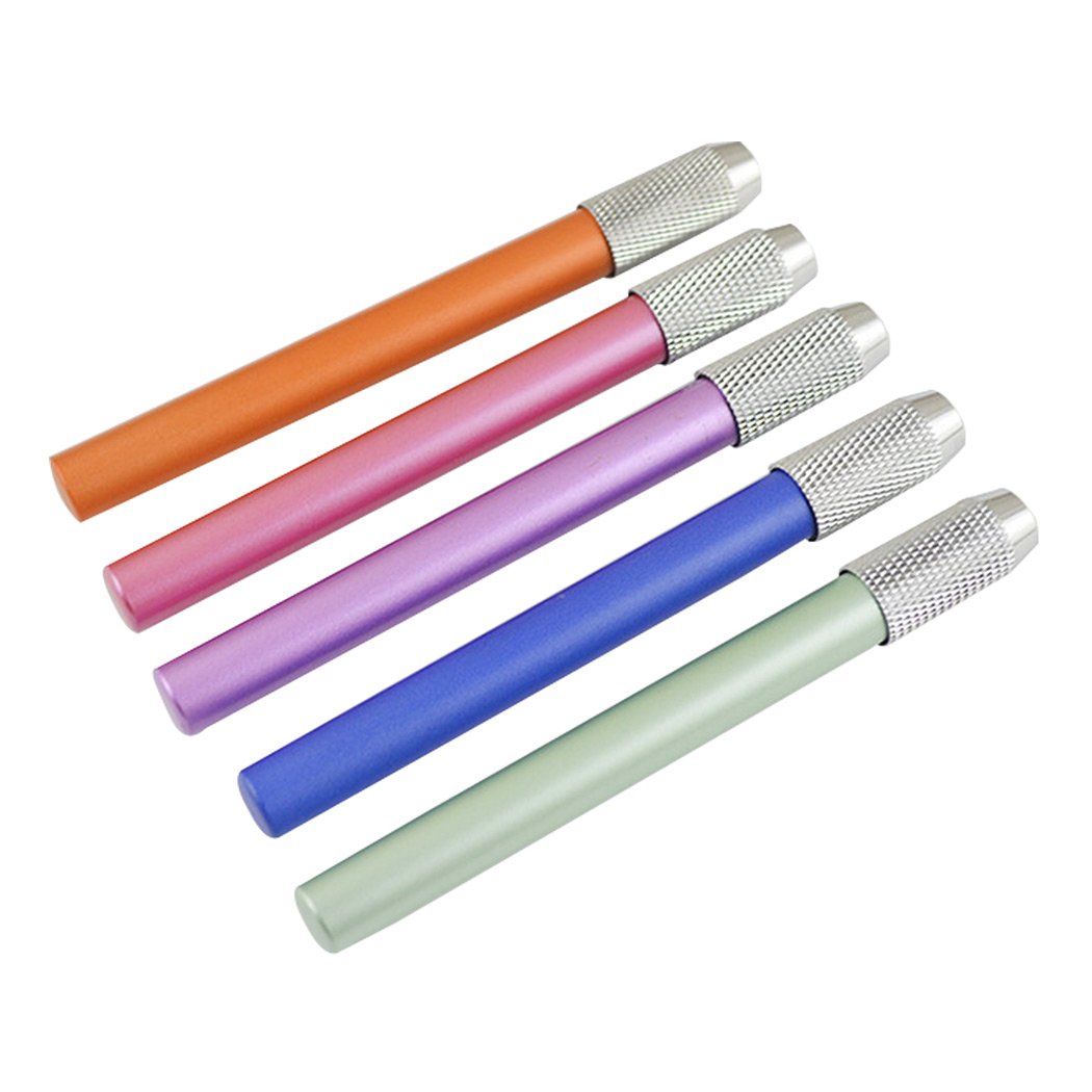 Sipliv Single Head Metal Pencil Holder Pencil Extender for Sketch & Charcoal Pencil, School Office Art Write Tool, 5 Pieces a Set