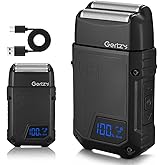 Gertzy Electric Shaver for Men Face, Men's Razor, Cordless Beard Foil Shavers, Wet Dry Waterproof, 3-Speed Adjustable Shaving,Rechargeable Type-C Charging, LED Display (Black)