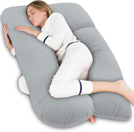 Amazon Com Angqi Full Body Pregnancy Pillow With Gray Jersey