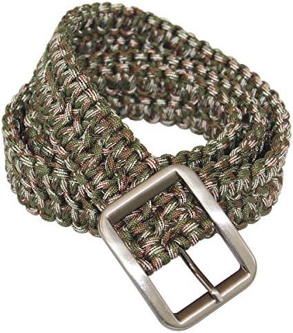 The Bobcats Survival 550lb Paracord Belt With Metal Buckle (Camouflage)