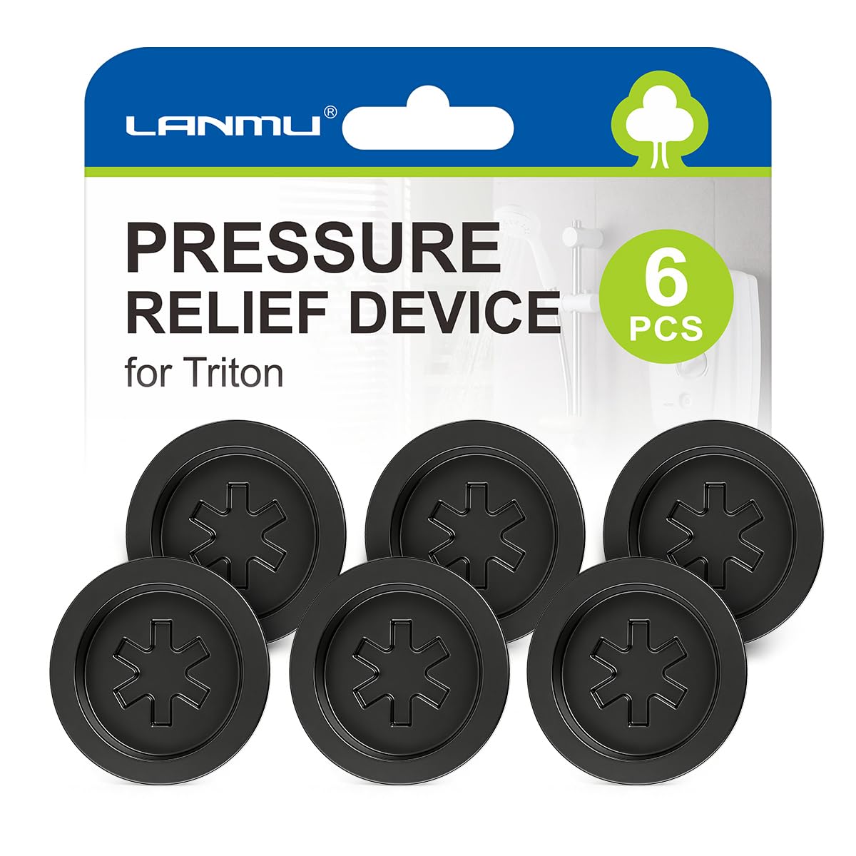 Pressure Relief Device for Triton,LANMU 6-Pack PRD Disc Seals Cover Valve Shower Spares Parts for Triton Electric Showers(Replace of 82800450)