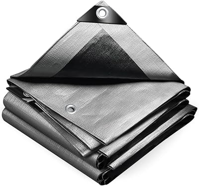 VOUNOT 3x4m Tarpaulin 240 g/m² Waterproof Ground Cover Eyelets Grey