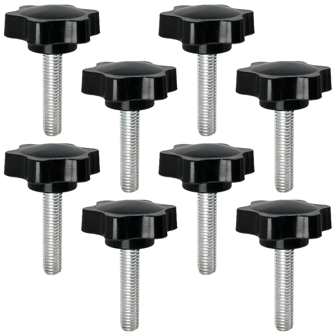 HUSABEJAIN 8 Pcs M8 x 40 Star Handle Knob Grip Thumb Screw Head Knobs Nut Screws Metric Male Thread Knurled Clamping Knobs for Bracket