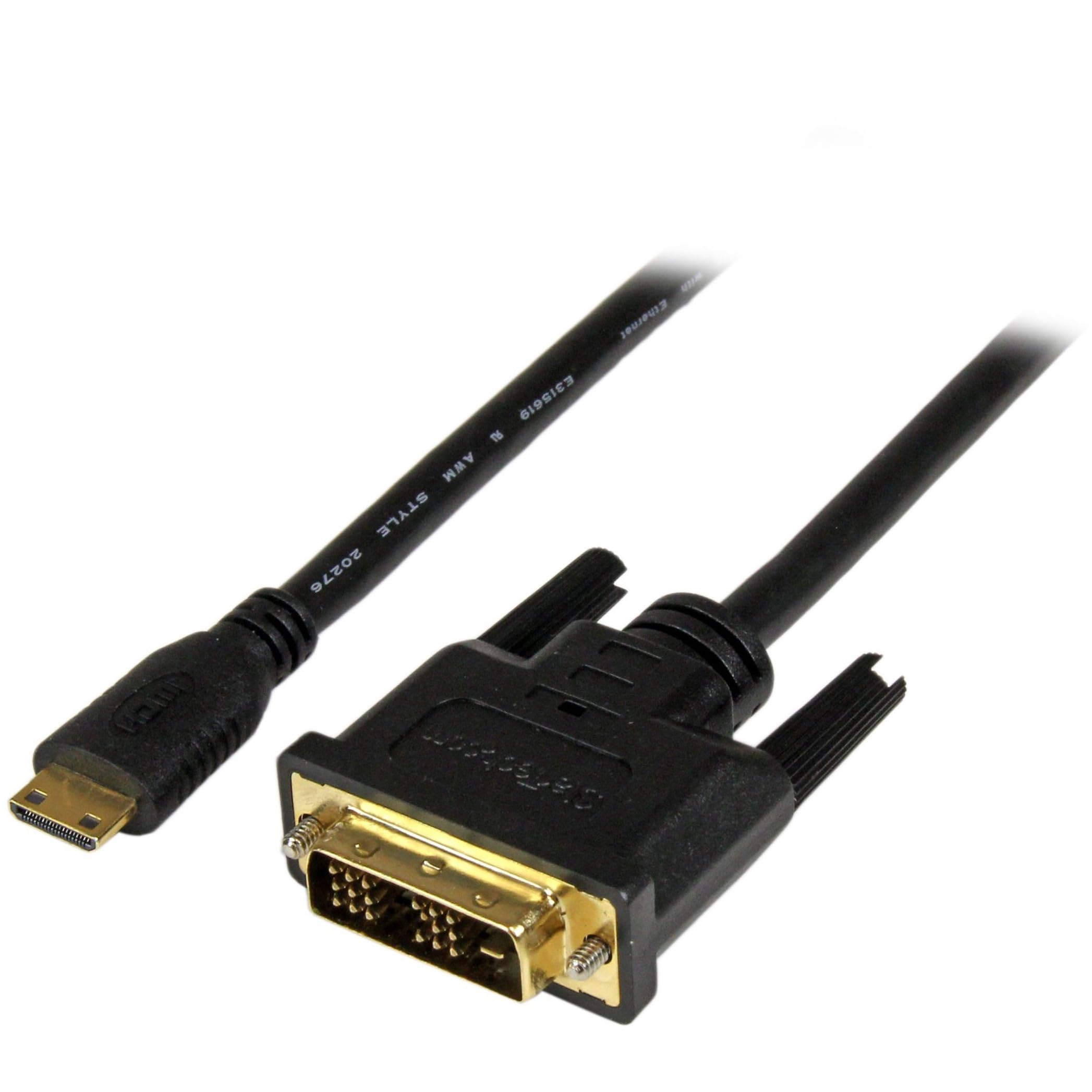 StarTech 2m Male to Male Mini HDMI to DVI-D Cable, Black
