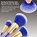 Matto Face Makeup Brushes Sparkling Blue 6-Piece Makeup Brush Set with Acrylic Rhinestone Handles for Powder Mineral Foundation Blush Blending Brushes Best for Gift
