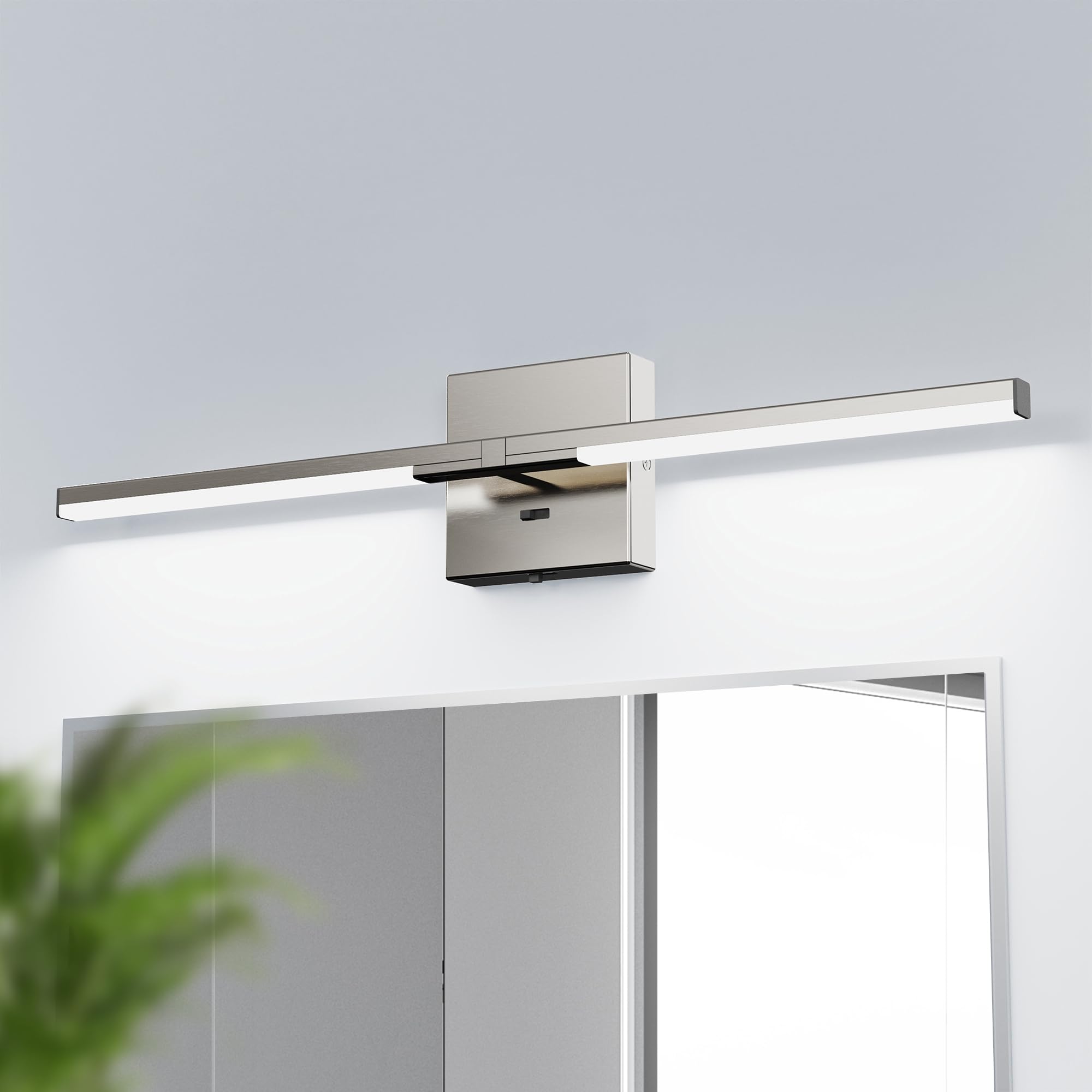 Photo 1 of Ensenior Modern Brushed Nickel Bathroom Vanity Light 24 inch, Built-in Dimmer, 1100LM Dimmable 5CCT Led Bath Lights, Bar Vanity Light for Bathroom Mirror Cabinets Bedroom-FCC & ETL Certificated