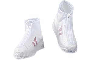 Jeffdad Waterproof Shoe Covers, Upgrade Reusable Anti-Slip and Wear-Resistant Rain Shoe Covers with Zipper for Outdoor Cycling Camping Fishing Travel